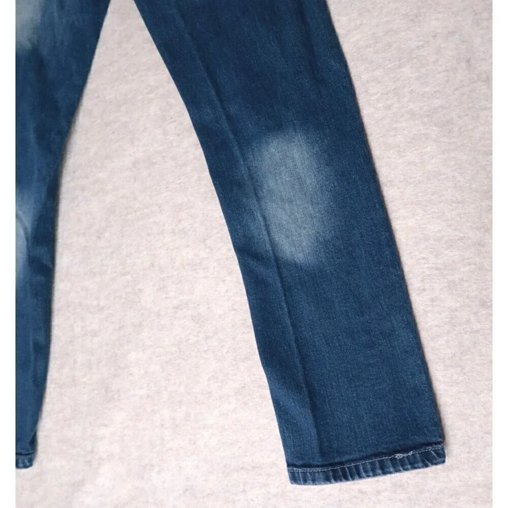 Stylo Skinny Jeans Distressed Dark Washed Blue Denim Stretch Men's Actual 32x29